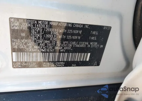 2021 Toyota Rav4 Hybrid Xse z USA, uszkodzony, nr VIN 2T3E6RFV2MW016147